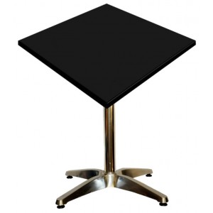 600mm Square Black Heat Proof Table Top on Standard Aluminium Base